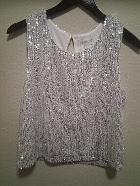 APRICOT Silver Sequin Sleeveless Camisole